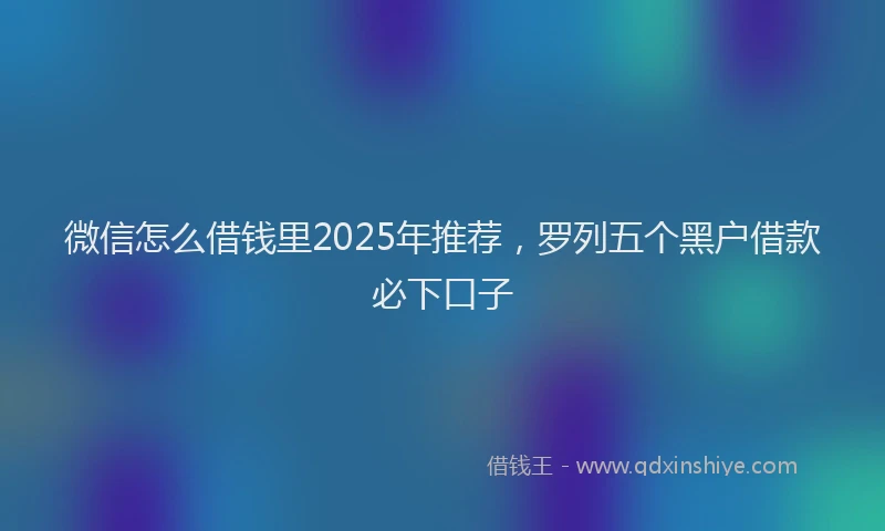 微信怎么借钱里2025年推荐，罗列五个黑户借款必下口子