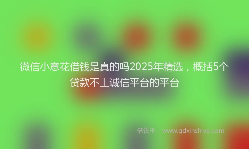 微信小意花借钱是真的吗2025年精选，概括5个贷款不上诚信平台的平台