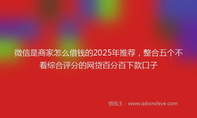 微信是商家怎么借钱的2025年推荐，整合五个不看综合评分的网贷百分百下款口子