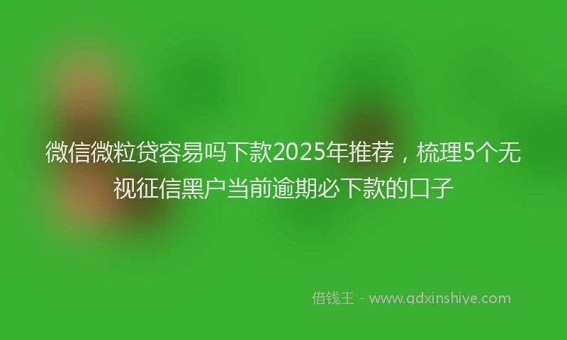 微信微粒贷容易吗下款2025年推荐，梳理5个无视征信黑户当前逾期必下款的口子