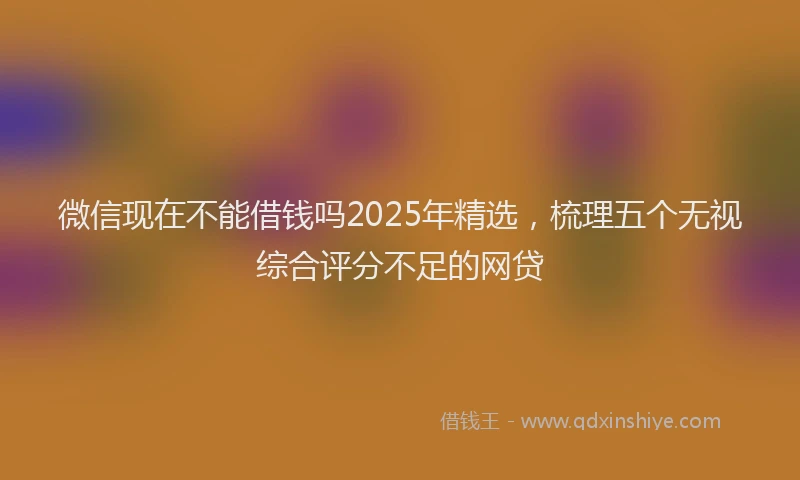 微信现在不能借钱吗2025年精选，梳理五个无视综合评分不足的网贷