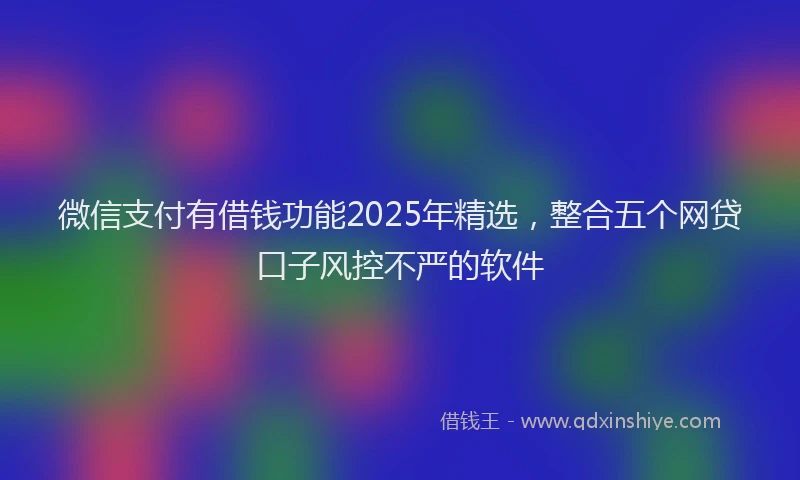 微信支付有借钱功能2025年精选，整合五个网贷口子风控不严的软件