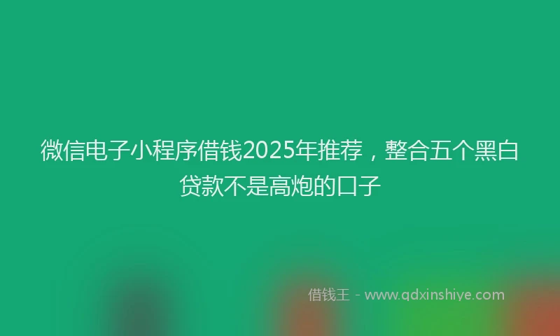 微信电子小程序借钱2025年推荐，整合五个黑白贷款不是高炮的口子