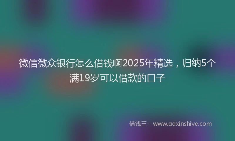 微信微众银行怎么借钱啊2025年精选，归纳5个满19岁可以借款的口子