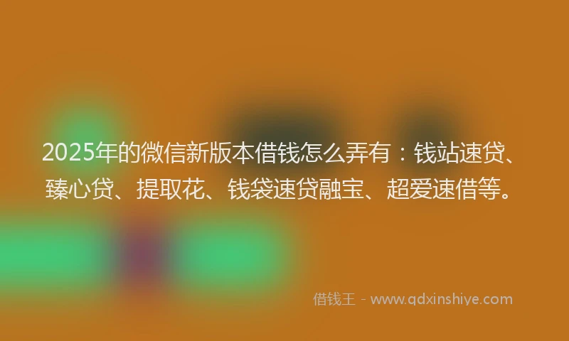 2025年的微信新版本借钱怎么弄有：钱站速贷、臻心贷、提取花、钱袋速贷融宝、超爱速借等。