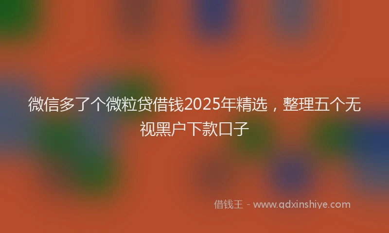微信多了个微粒贷借钱2025年精选，整理五个无视黑户下款口子