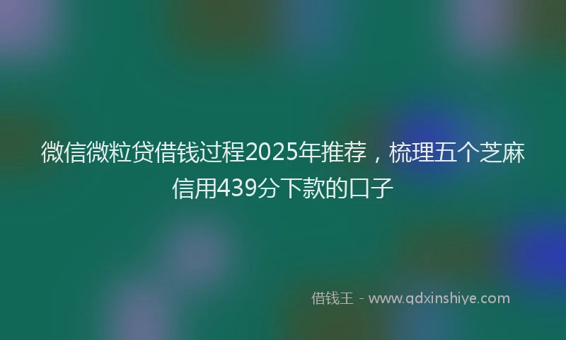 微信微粒贷借钱过程2025年推荐，梳理五个芝麻信用439分下款的口子
