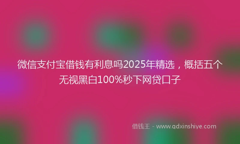 微信支付宝借钱有利息吗2025年精选，概括五个无视黑白100%秒下网贷口子