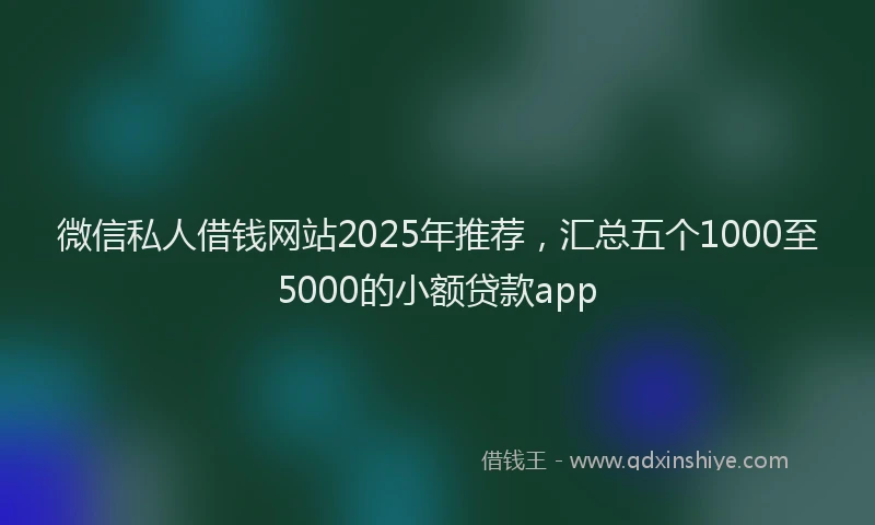 微信私人借钱网站2025年推荐，汇总五个1000至5000的小额贷款app