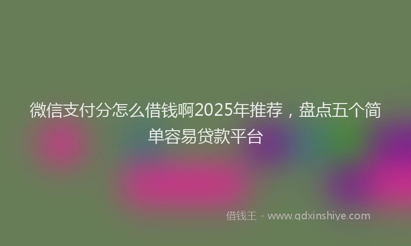 微信支付分怎么借钱啊2025年推荐，盘点五个简单容易贷款平台