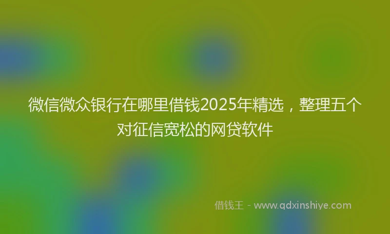 微信微众银行在哪里借钱2025年精选，整理五个对征信宽松的网贷软件