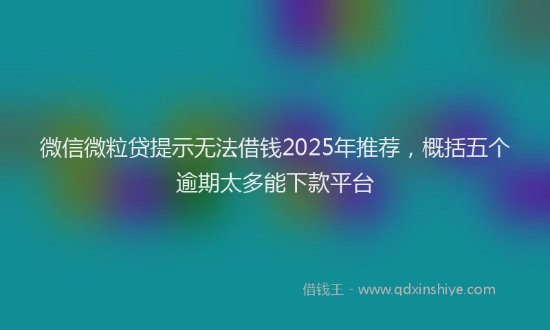 微信微粒贷提示无法借钱2025年推荐，概括五个逾期太多能下款平台