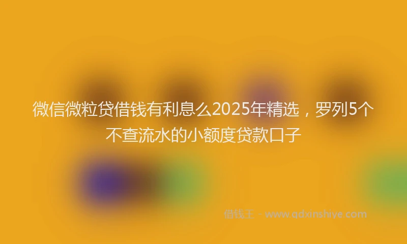 微信微粒贷借钱有利息么2025年精选，罗列5个不查流水的小额度贷款口子