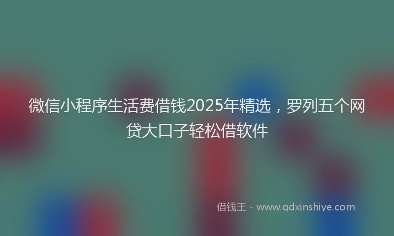 微信小程序生活费借钱2025年精选，罗列五个网贷大口子轻松借软件