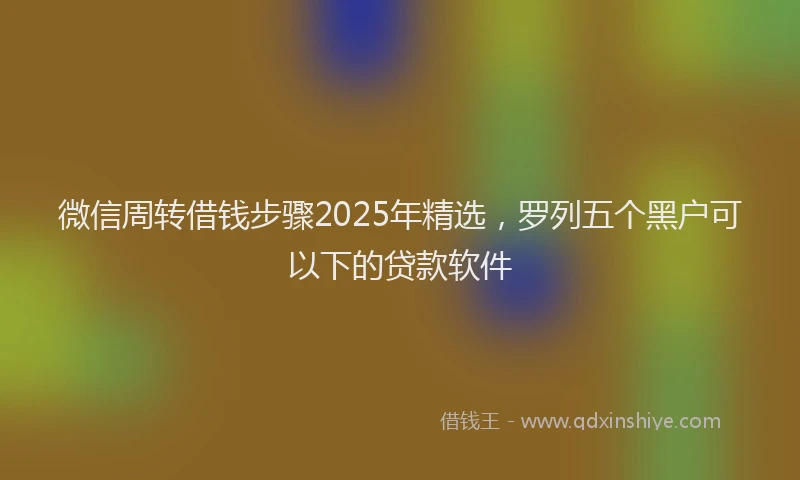 微信周转借钱步骤2025年精选，罗列五个黑户可以下的贷款软件