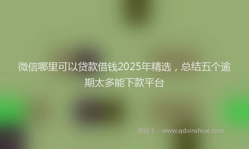 微信哪里可以贷款借钱2025年精选，总结五个逾期太多能下款平台