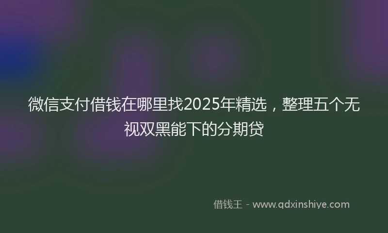 微信支付借钱在哪里找2025年精选，整理五个无视双黑能下的分期贷
