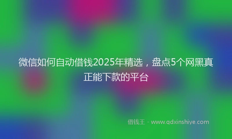 微信如何自动借钱2025年精选，盘点5个网黑真正能下款的平台
