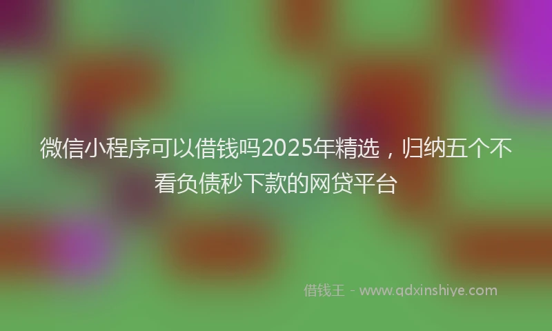 微信小程序可以借钱吗2025年精选，归纳五个不看负债秒下款的网贷平台