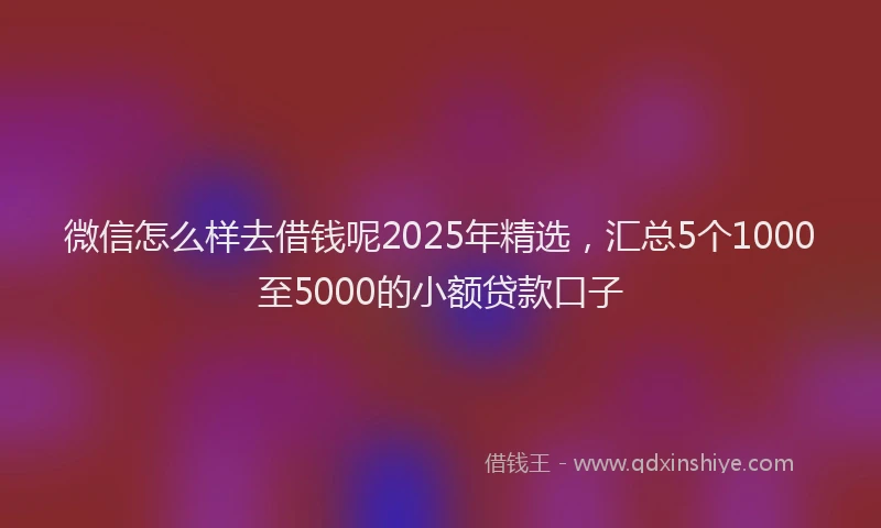 微信怎么样去借钱呢2025年精选，汇总5个1000至5000的小额贷款口子