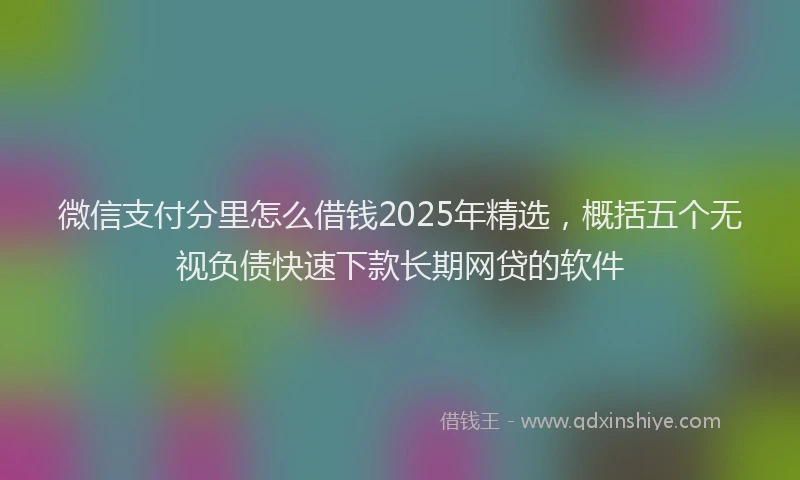 微信支付分里怎么借钱2025年精选，概括五个无视负债快速下款长期网贷的软件