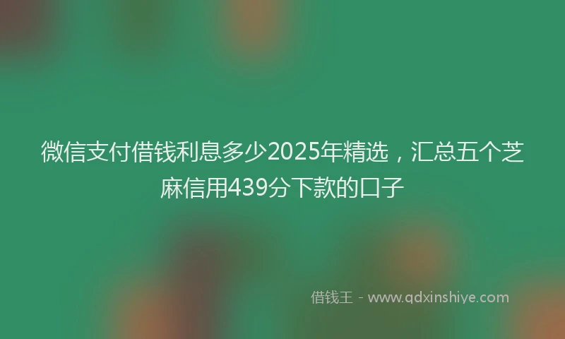 微信支付借钱利息多少2025年精选，汇总五个芝麻信用439分下款的口子