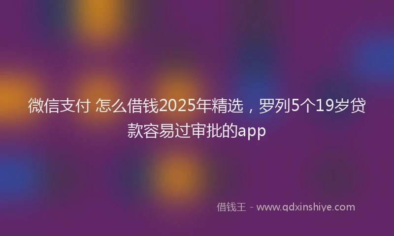 微信支付 怎么借钱2025年精选，罗列5个19岁贷款容易过审批的app