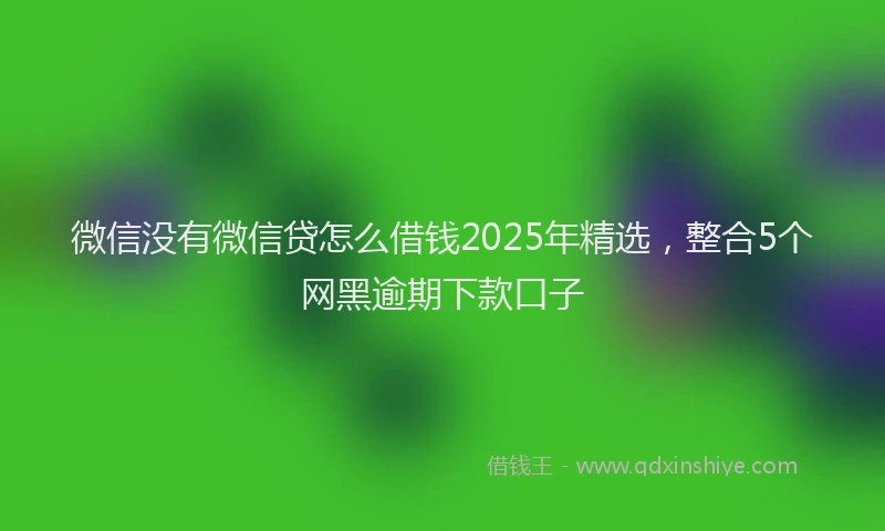 微信没有微信贷怎么借钱2025年精选，整合5个网黑逾期下款口子