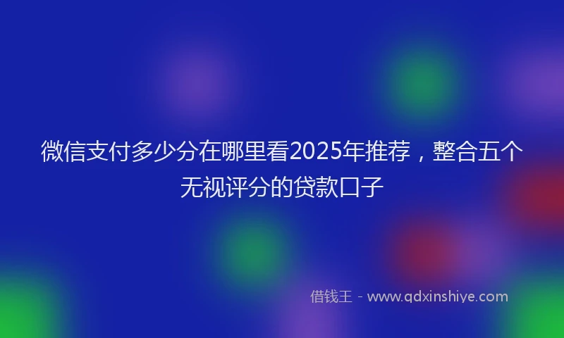 微信支付多少分在哪里看2025年推荐，整合五个无视评分的贷款口子