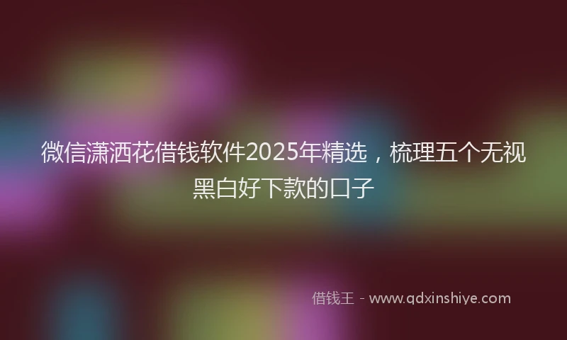 微信潇洒花借钱软件2025年精选，梳理五个无视黑白好下款的口子
