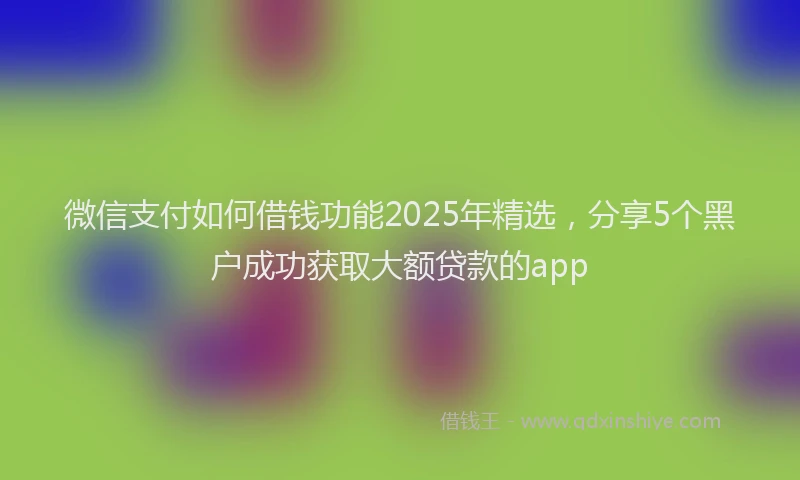 微信支付如何借钱功能2025年精选，分享5个黑户成功获取大额贷款的app