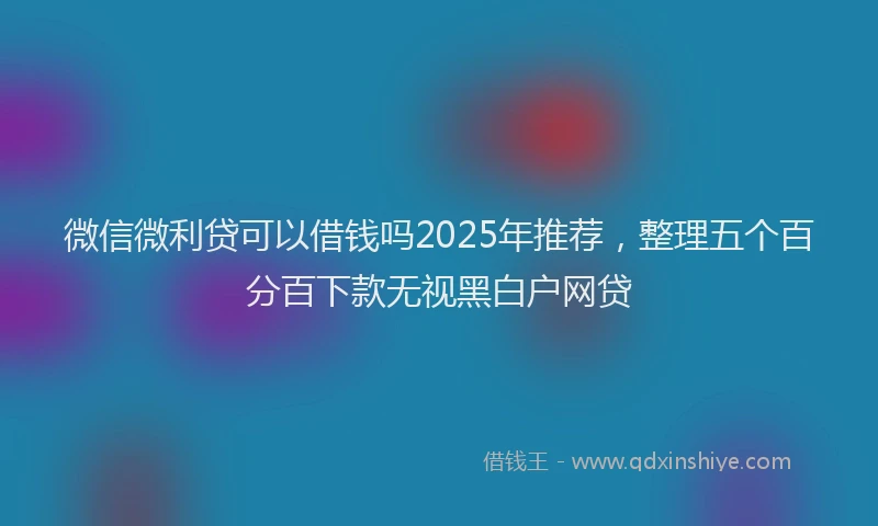 微信微利贷可以借钱吗2025年推荐，整理五个百分百下款无视黑白户网贷