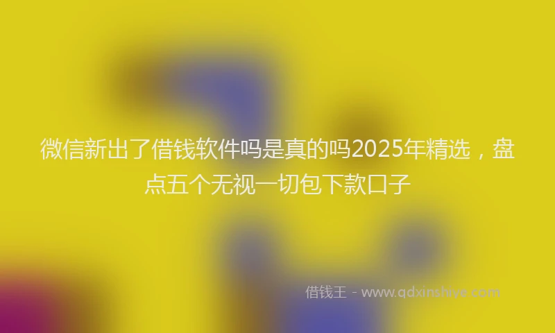 微信新出了借钱软件吗是真的吗2025年精选，盘点五个无视一切包下款口子