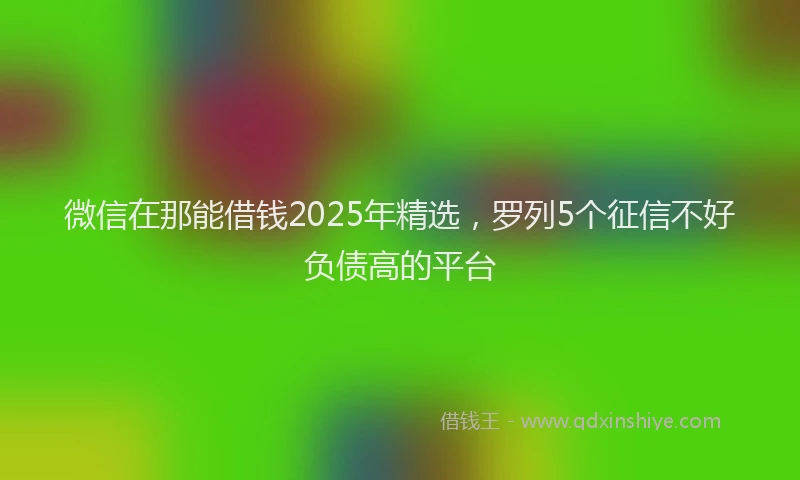 微信在那能借钱2025年精选，罗列5个征信不好负债高的平台