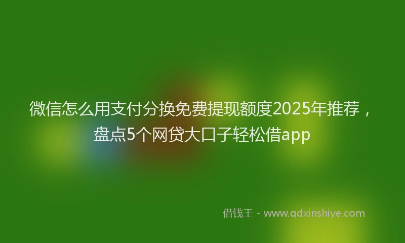 微信怎么用支付分换免费提现额度2025年推荐，盘点5个网贷大口子轻松借app