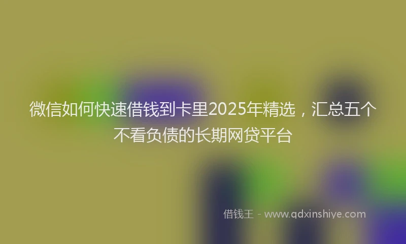 微信如何快速借钱到卡里2025年精选，汇总五个不看负债的长期网贷平台