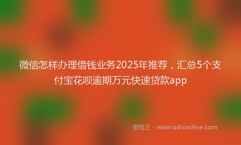 微信怎样办理借钱业务2025年推荐，汇总5个支付宝花呗逾期万元快速贷款app