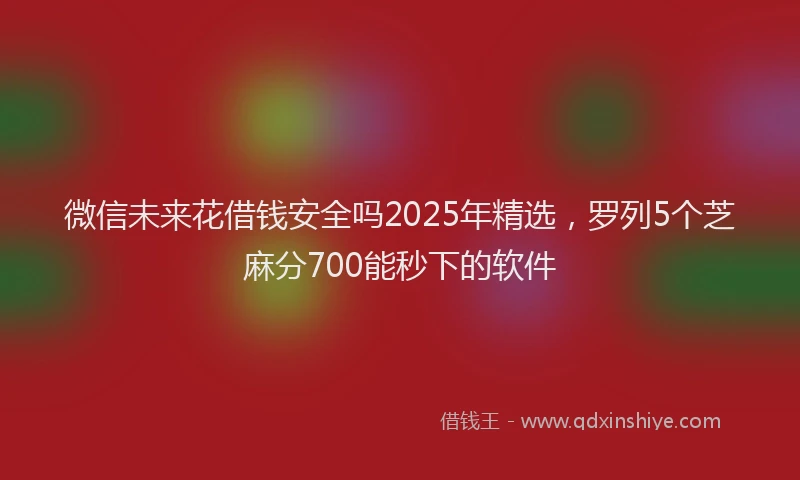 微信未来花借钱安全吗2025年精选，罗列5个芝麻分700能秒下的软件