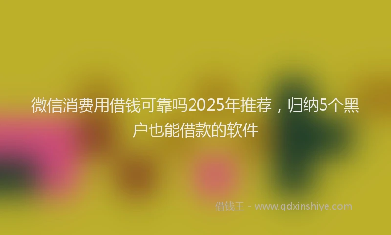 微信消费用借钱可靠吗2025年推荐，归纳5个黑户也能借款的软件