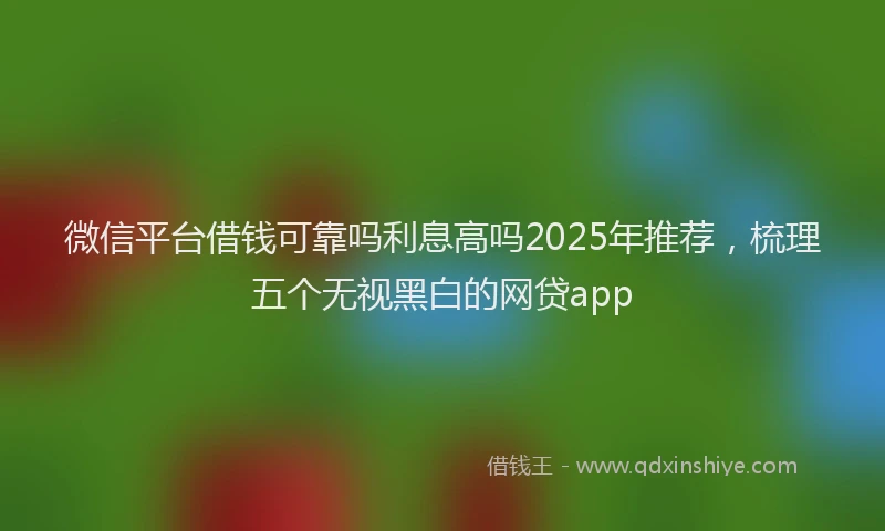 微信平台借钱可靠吗利息高吗2025年推荐，梳理五个无视黑白的网贷app