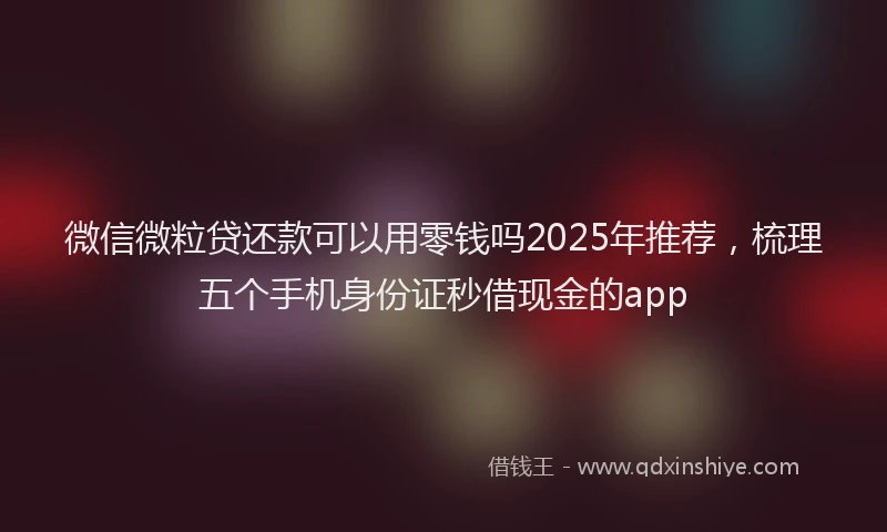 微信微粒贷还款可以用零钱吗2025年推荐，梳理五个手机身份证秒借现金的app