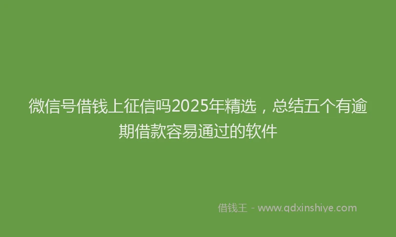 微信号借钱上征信吗2025年精选，总结五个有逾期借款容易通过的软件