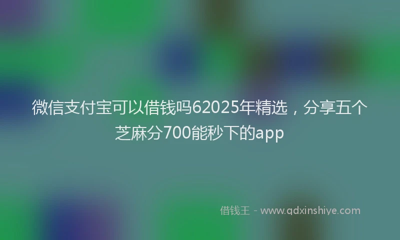 微信支付宝可以借钱吗62025年精选，分享五个芝麻分700能秒下的app