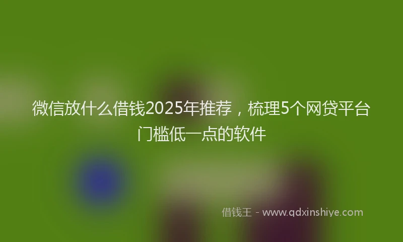 微信放什么借钱2025年推荐，梳理5个网贷平台门槛低一点的软件