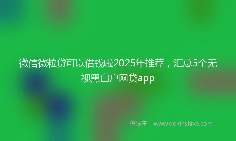 微信微粒贷可以借钱啦2025年推荐，汇总5个无视黑白户网贷app