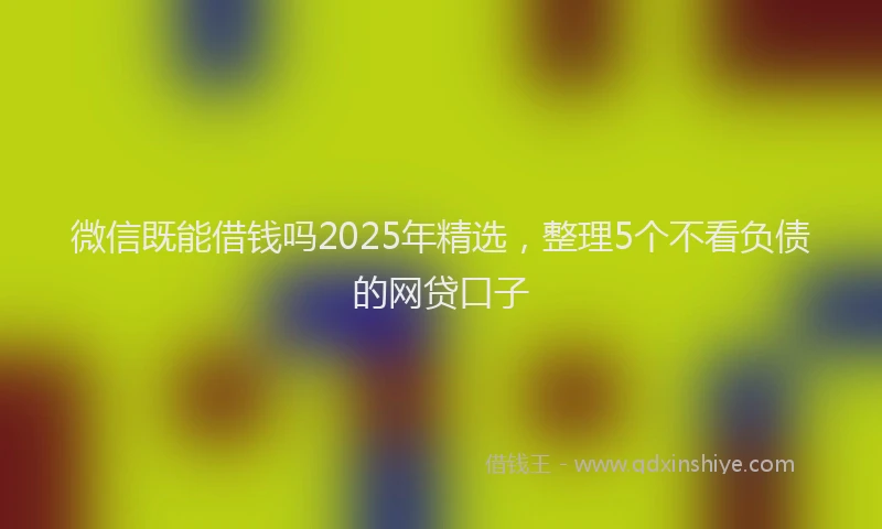 微信既能借钱吗2025年精选，整理5个不看负债的网贷口子