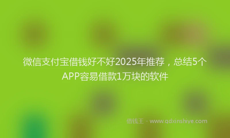 微信支付宝借钱好不好2025年推荐，总结5个APP容易借款1万块的软件