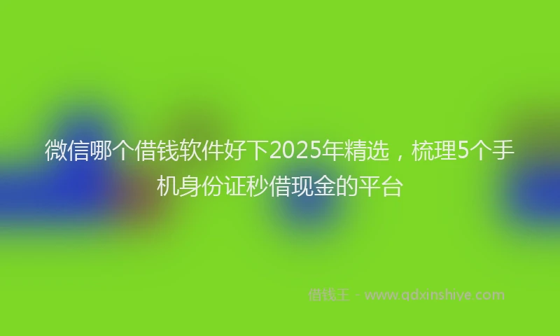 微信哪个借钱软件好下2025年精选，梳理5个手机身份证秒借现金的平台