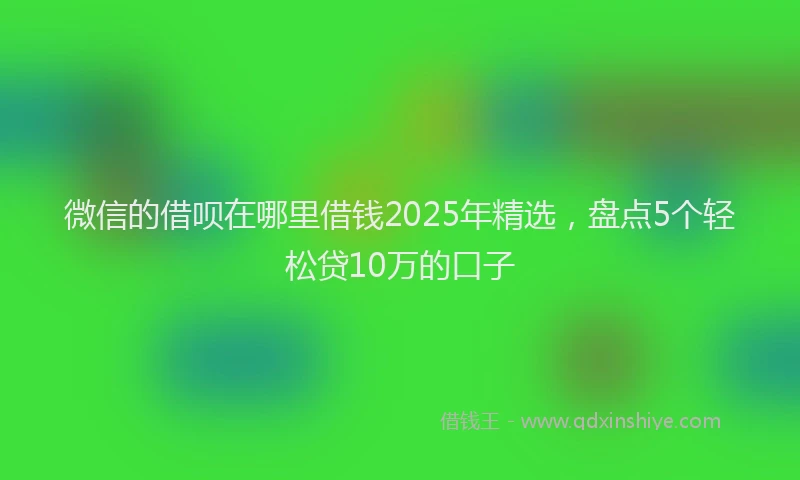 微信的借呗在哪里借钱2025年精选，盘点5个轻松贷10万的口子