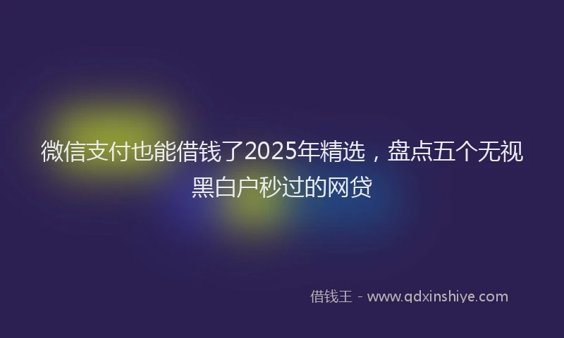 微信支付也能借钱了2025年精选，盘点五个无视黑白户秒过的网贷